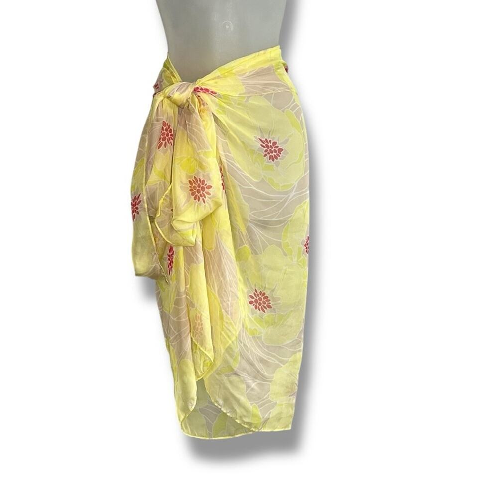 Sheer floral oversized wrap sarong scarf 41” x 70” - Picture 2 of 7